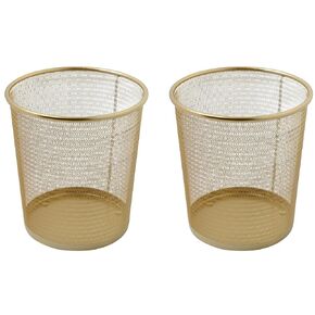 Martha Stewart Ryder Gold Mesh Metal Trash Can, 4.5 Gallon, Wastebasket for Office in Saudi Arabia
