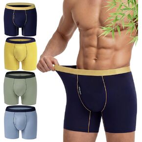 LUBOT Mens Underwear Pack Boxer Briefs Bamboo Viscose Soft Breathable Moisture Wicking Support Pouch Fly, No Riding Up in Saudi Arabia