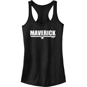Junior's Top Gun White Maverick Name with Logo Racerback Tank Top in Kuwait