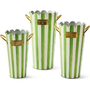 MACKENZIE-CHILDS Flower Buckets, Cute Flower Vase Set, Tartastic, Set of 3 in Saudi Arabia