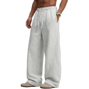 Men's Baggy Wide Leg Sweatpants Pintuck Front Seam Y2K Vintage Streetwear Loose Lounge Pants in Saudi Arabia