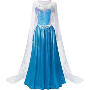 Princess Halloween Costume for Women's Luxurious Sequin Dress with Cape Adult Fancy Party Clothing in Saudi Arabia