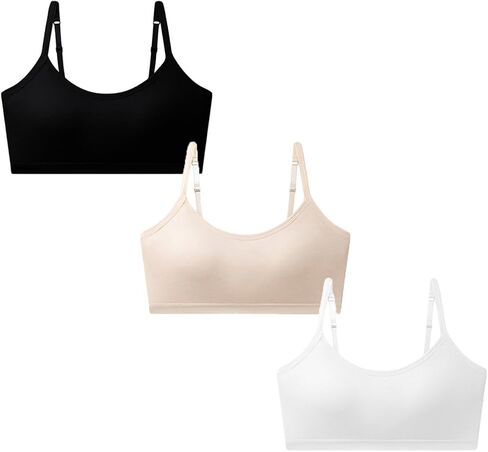 Girls Training Bras for Girls 8-10 10-12 Sports Bra Wireless Padded Bralette Cami Crop Summer Tops with Adjustable Straps in Saudi Arabia