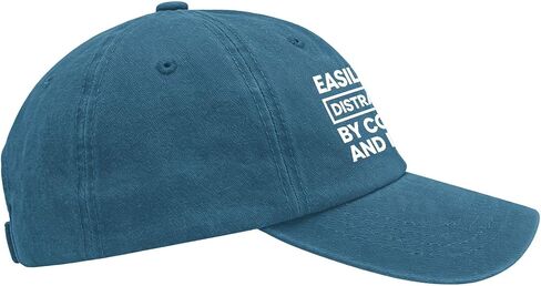 Easily Distracteds by Dogs and Coffee Hat for Men Vintage Washed Distressed in Kuwait