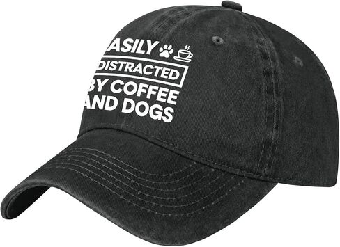 Easily Distracteds by Dogs and Coffee Hat for Men Low Profile Washed Distressed in Kuwait