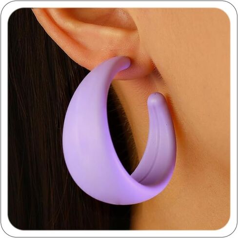 Chunky Hoop Earrings for Women Trendy 80s 90s Earring Halloween Earrings Accessorie 80s Outfit Acrylic Earring Costume Jewelry in Saudi Arabia