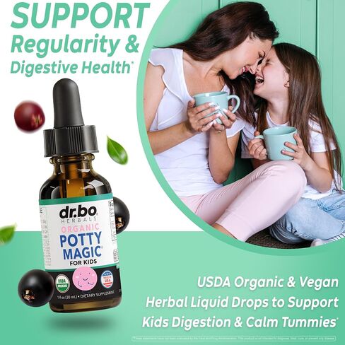 Constipation Relief for Kids Liquid Drops - Organic Potty Magic Toddler Constipation Relief, Senna & Prebiotic Fiber Fennel - Natural Liquid Fiber for Kids Digestive Support Supplement Children 1 oz in Saudi Arabia