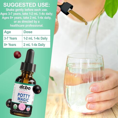 Constipation Relief for Kids Liquid Drops - Organic Potty Magic Toddler Constipation Relief, Senna & Prebiotic Fiber Fennel - Natural Liquid Fiber for Kids Digestive Support Supplement Children 1 oz in Saudi Arabia