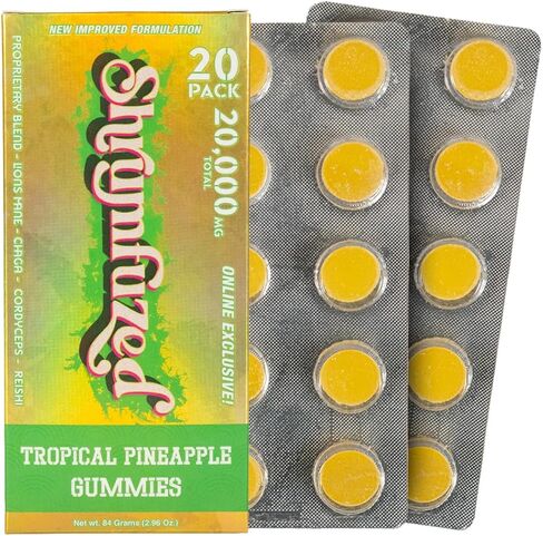 Shrumfuzed Mushroom Gummies | Nootropic Mushroom Supplement with Lion's Mane, Reishi, Cordyceps & Chaga | 20 Count, Tropical Pineapple in Saudi Arabia