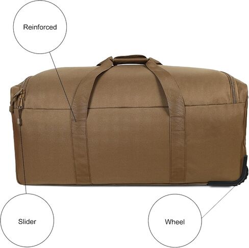 Deployment Bag with Wheels Military Duffle Bag Large Heavy-Duty Bags (TAN) in Saudi Arabia