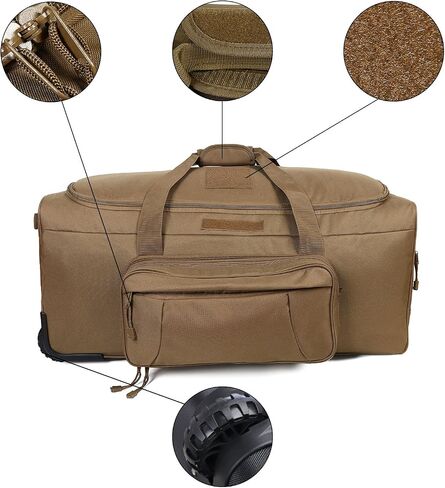 Deployment Bag with Wheels Military Duffle Bag Large Heavy-Duty Bags (TAN) in Saudi Arabia