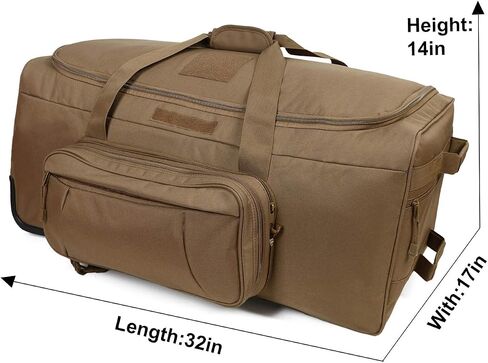Deployment Bag with Wheels Military Duffle Bag Large Heavy-Duty Bags (TAN) in Saudi Arabia