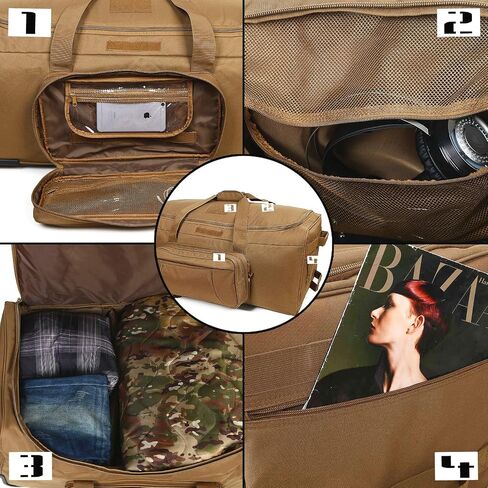 Deployment Bag with Wheels Military Duffle Bag Large Heavy-Duty Bags (TAN) in Saudi Arabia