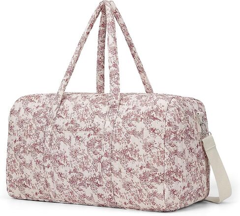 Quilted Duffle Bag for Women Floral Duffel Bags for Travel Cute Weekender Bags Baby Hospital Bag in Saudi Arabia