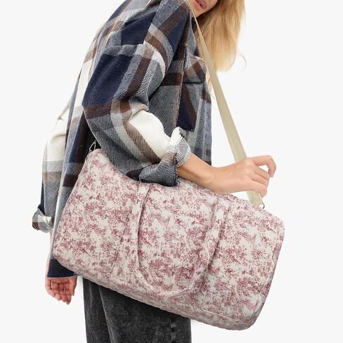 Quilted Duffle Bag for Women Floral Duffel Bags for Travel Cute Weekender Bags Baby Hospital Bag in Saudi Arabia