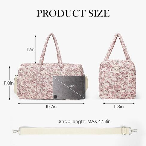 Quilted Duffle Bag for Women Floral Duffel Bags for Travel Cute Weekender Bags Baby Hospital Bag in Saudi Arabia