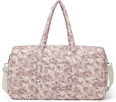 Quilted Duffle Bag for Women Floral Duffel Bags for Travel Cute Weekender Bags Baby Hospital Bag in Saudi Arabia