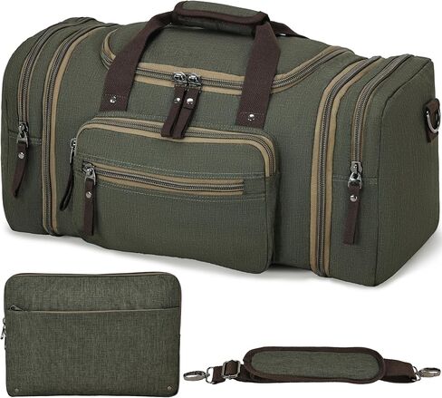 60L Duffle Bag for Men Expandable Mens Travel Bag, Weekend Bag Men & Women, Mens Carry on Bag for Traveling, Army Green in Saudi Arabia