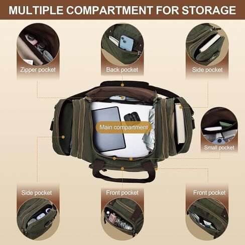 60L Duffle Bag for Men Expandable Mens Travel Bag, Weekend Bag Men & Women, Mens Carry on Bag for Traveling, Army Green in Saudi Arabia