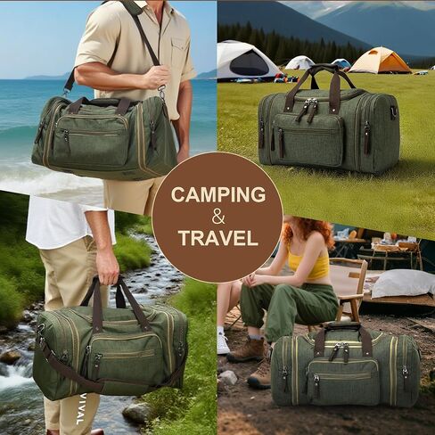 60L Duffle Bag for Men Expandable Mens Travel Bag, Weekend Bag Men & Women, Mens Carry on Bag for Traveling, Army Green in Saudi Arabia