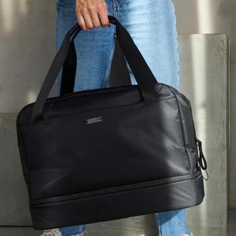 حقيبة Timbuk2 Mode لعطلة نهاية الأسبوع، حقيبة سفر للأغراض الشخصية، حقيبة حمل من النايلون مع حجرة للأحذية وحقائب عطلة نهاية الأسبوع للنساء والرجال، 32 لتر أسود in Kuwait