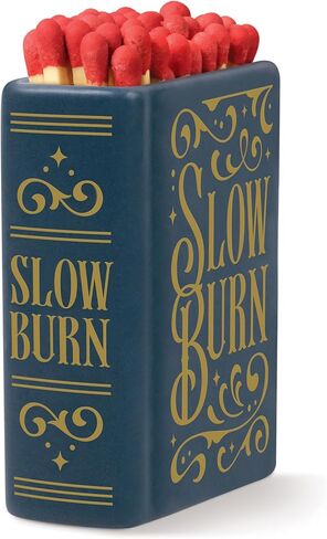 Genuine Fred Slow Burn Match Holder and Striker, Book-Inspired Ceramic Match Strike, Holds 3 Inch Matches, Decorative Home Accent, Great Gift for Book Lovers in Kuwait