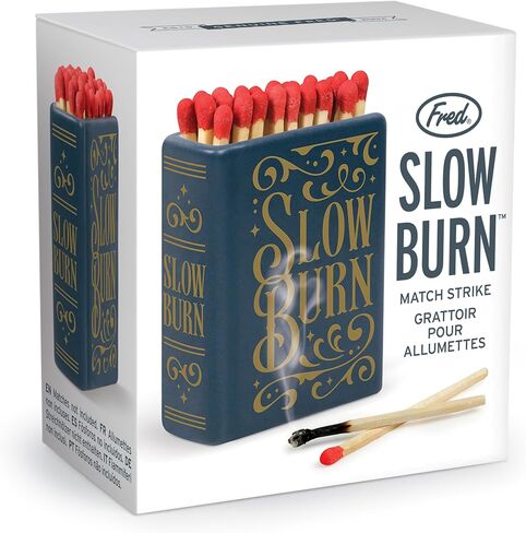 Genuine Fred Slow Burn Match Holder and Striker, Book-Inspired Ceramic Match Strike, Holds 3 Inch Matches, Decorative Home Accent, Great Gift for Book Lovers in Kuwait