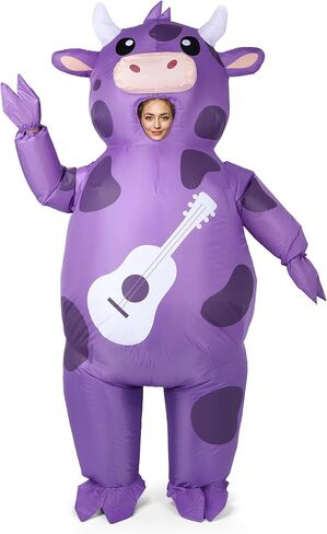 Cow Inflatable Costume Musical Cow Costume Suitable for role-playing at music festivals, Halloween parties (Guitar cow) in Kuwait