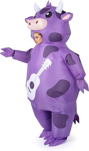 Cow Inflatable Costume Musical Cow Costume Suitable for role-playing at music festivals, Halloween parties (Guitar cow) in Kuwait