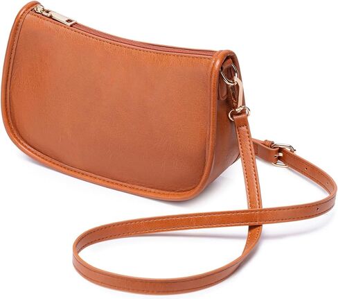 Retro Vegan Leather Hobo Bag Classic Shoulder Handbag Small Crossbody Purse Bag with Two Straps in Saudi Arabia