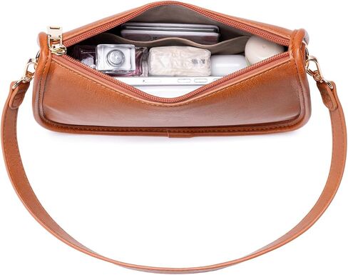 Retro Vegan Leather Hobo Bag Classic Shoulder Handbag Small Crossbody Purse Bag with Two Straps in Saudi Arabia