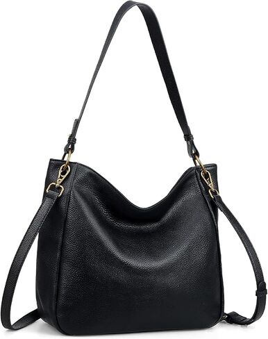 Hobo Crossbody Bag Vintage with 2 Detachable Straps and Soft Slouchy Design Genuine Leather Shoulder Purse for Women in Kuwait