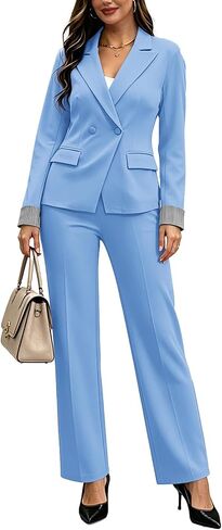 Agenlulu Women's 2 Piece Suits Business Casual Blazer and Pants Sets Dressy Outfits Office Work Professional Pantsuits in Kuwait