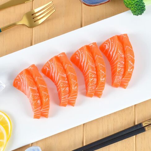 4Pcs Artificial Sashimi Fake Salmon Food Model Photography Prop for Home Kitchen Party Decoration in Kuwait