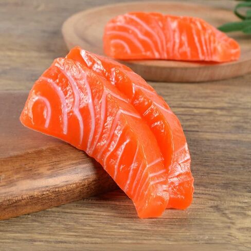 4Pcs Artificial Sashimi Fake Salmon Food Model Photography Prop for Home Kitchen Party Decoration in Kuwait