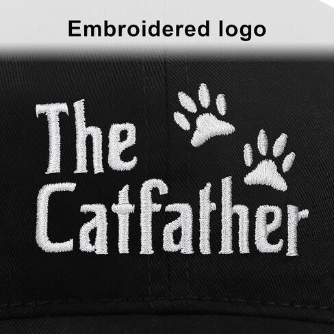 Cat Dad Gifts for Cat Lovers, Cat Dad Hat for Men Embroidered Adjustable Black Cotton Baseball Cap in Saudi Arabia