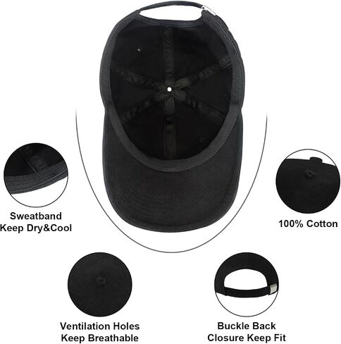 Cat Dad Gifts for Cat Lovers, Cat Dad Hat for Men Embroidered Adjustable Black Cotton Baseball Cap in Saudi Arabia