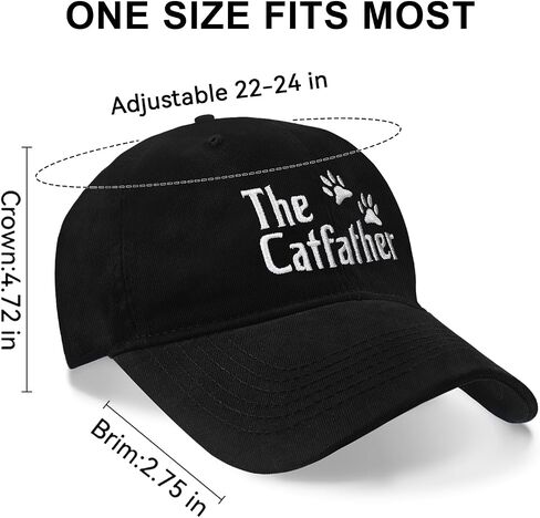 Cat Dad Gifts for Cat Lovers, Cat Dad Hat for Men Embroidered Adjustable Black Cotton Baseball Cap in Saudi Arabia