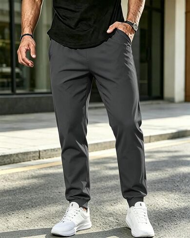 Men's Sweatpants with Zipper Pockets, Athletic Traning Track Pants Lightweight Quick Dry Gym Running Workout Joggers in Kuwait