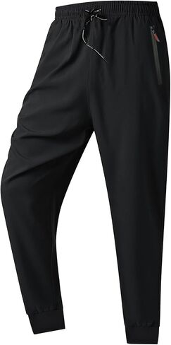 Men's Sweatpants with Zipper Pockets, Athletic Traning Track Pants Lightweight Quick Dry Gym Running Workout Joggers in Kuwait