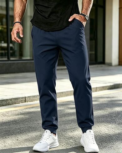Men's Sweatpants with Zipper Pockets, Athletic Traning Track Pants Lightweight Quick Dry Gym Running Workout Joggers in Kuwait