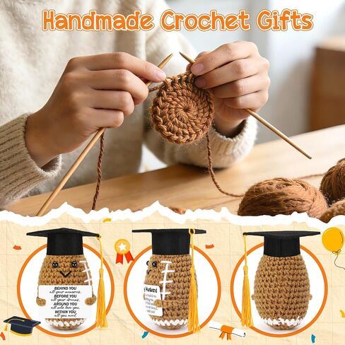BiuNiuring 2026 Graduation Gifts for College, Funny Handmade Crochet Football Class of 2026 Grad Gifts for Him Her Daughter Son, Perfect Graduation Decorations for High Middle School 5th Grade in Saudi Arabia