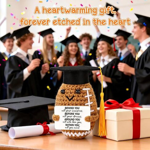 BiuNiuring 2026 Graduation Gifts for College, Funny Handmade Crochet Football Class of 2026 Grad Gifts for Him Her Daughter Son, Perfect Graduation Decorations for High Middle School 5th Grade in Saudi Arabia
