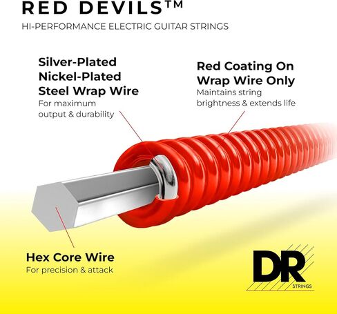 DR Strings Red Devils - Extra-Life Red Coated Electric 9-42 in Saudi Arabia
