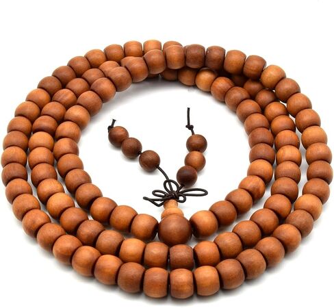 Zen Dear Unisex Teak Wood Prayer Beads Buddha Buddhist Beads Japa Mala Necklace Bracelet Bead in Saudi Arabia