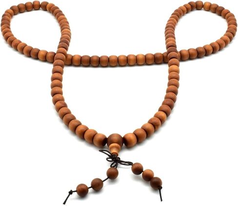 Zen Dear Unisex Teak Wood Prayer Beads Buddha Buddhist Beads Japa Mala Necklace Bracelet Bead in Saudi Arabia