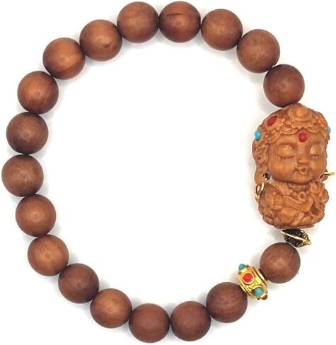 Zen Dear Unisex Teak Wood Prayer Beads Buddha Buddhist Beads Japa Mala Necklace Bracelet Bead in Saudi Arabia