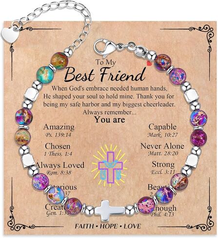 Easter Basket Stuffers for Teens Girl Kids, Cross Bracelet for Women Girls, Easter Gifts for Daughter Granddaughter Sister In Christ Friend Niece, Christian Baptism Confirmation First Communion Gifts for Girls in Saudi Arabia