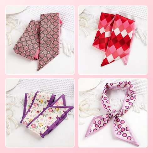 Purse Scarf for Handbags Bag Scarf for Women Fashion Hair Head Scarves Satin Neck Scarves Multifunctional Accessories in Saudi Arabia