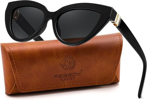 FEISEDY Cat eye Sunglasses with Polarized and UV400 Protection for Women, Retro Stylish for Driving Fishing and Party B0428 in Kuwait